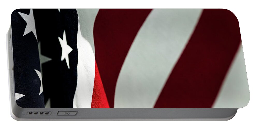 America Portable Battery Charger featuring the photograph American Flag 7 #1 by Amelia Pearn