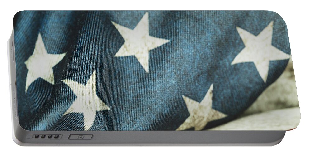 Star Portable Battery Charger featuring the photograph American Flag #1 by Amelia Pearn