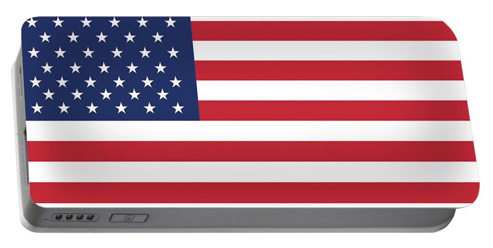 Usa Flag Portable Battery Charger featuring the digital art American Flag #1 by Dave Lee