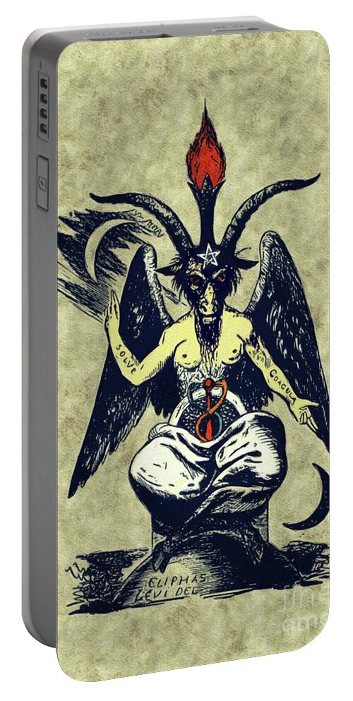 Eliphas Portable Battery Charger featuring the painting As Above, So Below #1 by Esoterica Art Agency