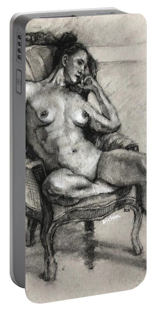  Portable Battery Charger featuring the painting Astrid by Jeff Dickson