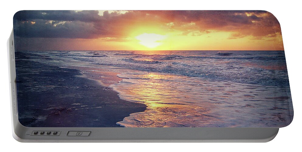 Atlantic Ocean Portable Battery Charger featuring the digital art Atlantic Sunrise #1 by Phil Perkins