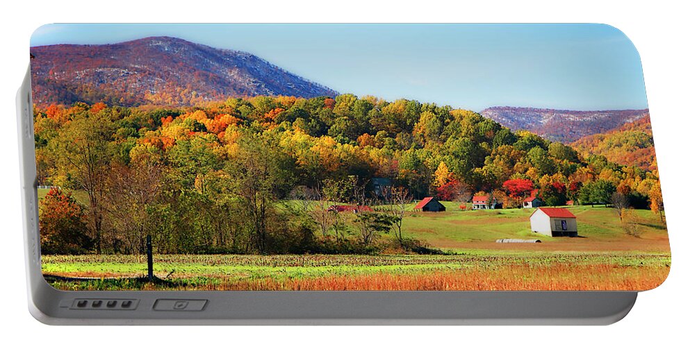 Photo Portable Battery Charger featuring the photograph Autumn Fields -2 #1 by Alan Hausenflock