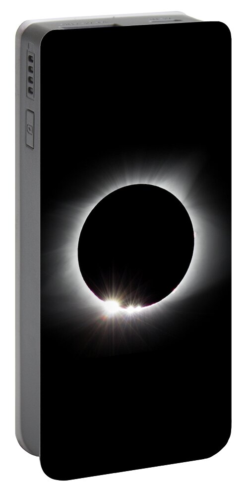 Solar Eclipse Portable Battery Charger featuring the photograph Baily's Beads #2 by David Beechum
