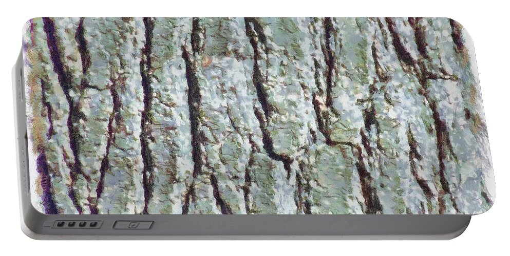 Bark Portable Battery Charger featuring the mixed media Bark Texture by Christopher Reed