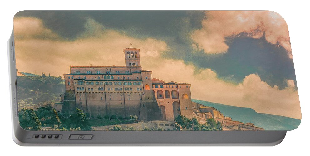 Italy Portable Battery Charger featuring the photograph Basilica of St. Francis of Assisi #2 by Marcy Wielfaert