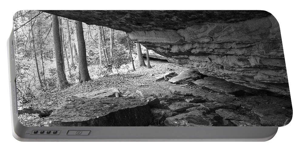 Tennessee Portable Battery Charger featuring the photograph Black And White Cave by Phil Perkins