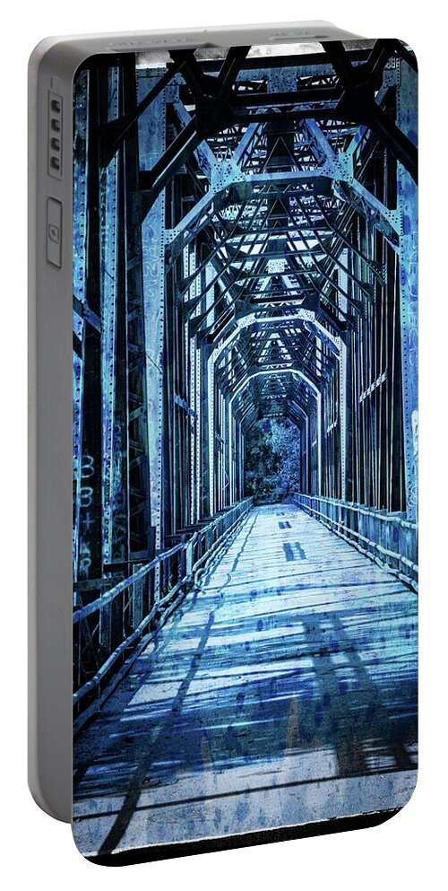 Historic Portable Battery Charger featuring the photograph Bridge in Blue by Pam Rendall
