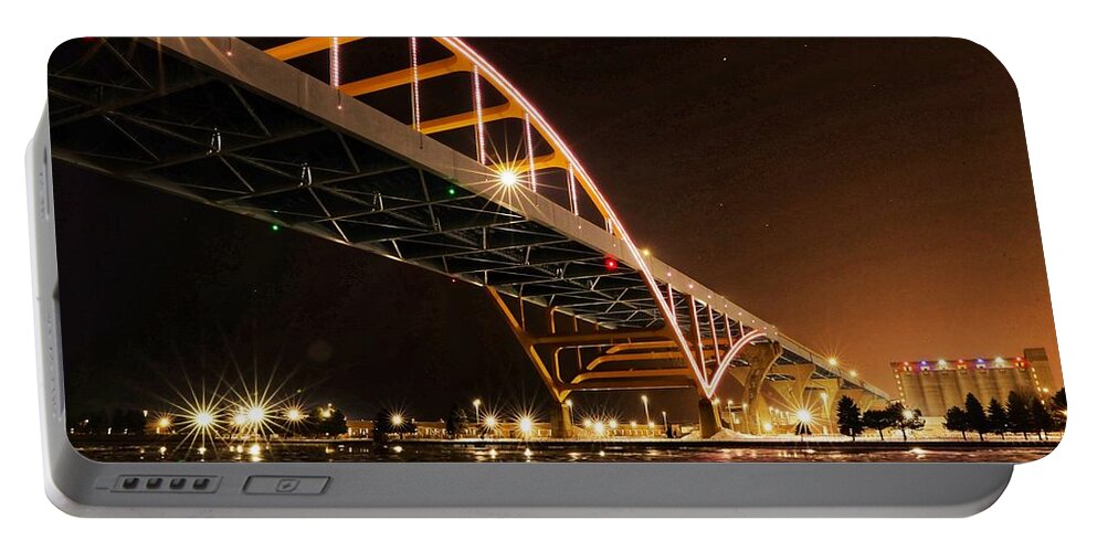Horn Bridge Milwaukee Wi Wis Wisconsin Portable Battery Charger featuring the photograph Bridge To Nowhere #1 by Windshield Photography