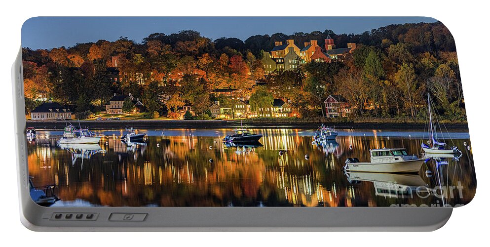 Marina Portable Battery Charger featuring the photograph Cold Spring Harbor at Dawn #1 by Sean Mills