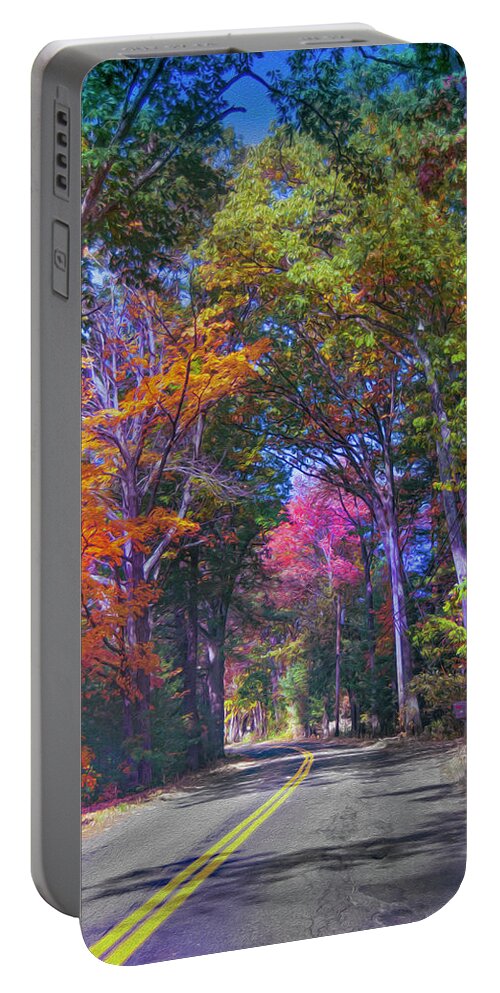 Country Road Portable Battery Charger featuring the photograph Country Road in Granby Massachusetts #1 by Cordia Murphy