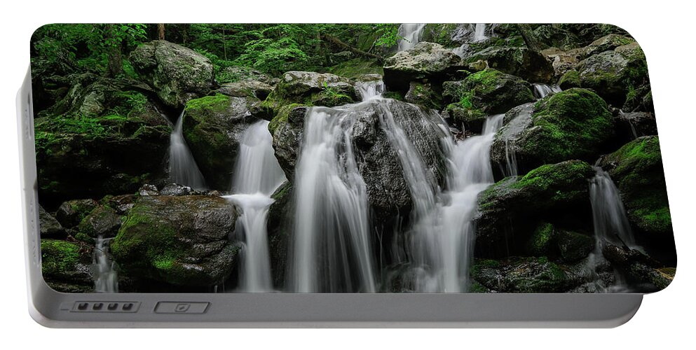 Dark Hollow Fall Portable Battery Charger featuring the photograph Dark Hollow Falls #3 by Chris Berrier
