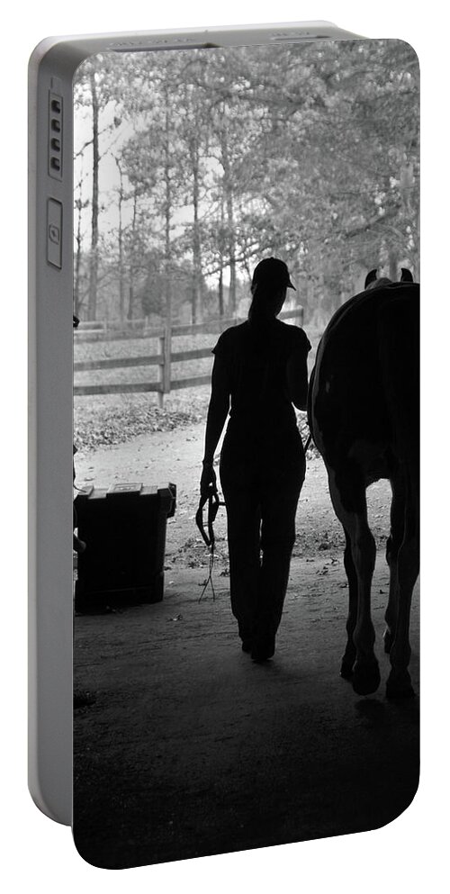 Horses Portable Battery Charger featuring the photograph Day's End by Minnie Gallman