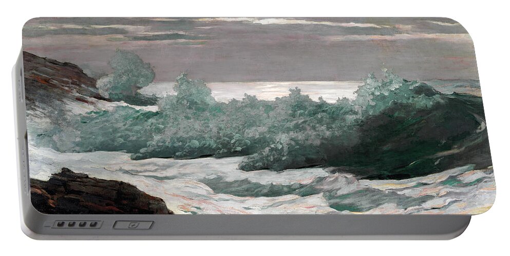 Winslow Homer Portable Battery Charger featuring the painting Early Morning After a Storm at Sea by Winslow Homer