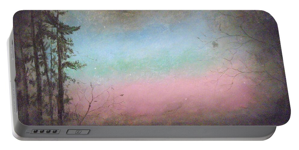 Woods Portable Battery Charger featuring the painting Enchanted Woods by Jen Shearer