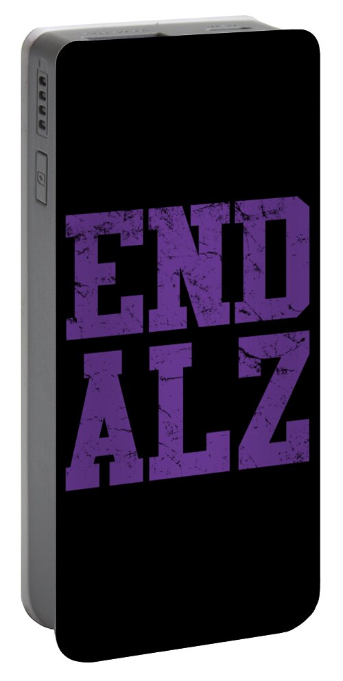 End Alz Portable Battery Charger featuring the digital art End ALZ Alzheimers #1 by Flippin Sweet Gear