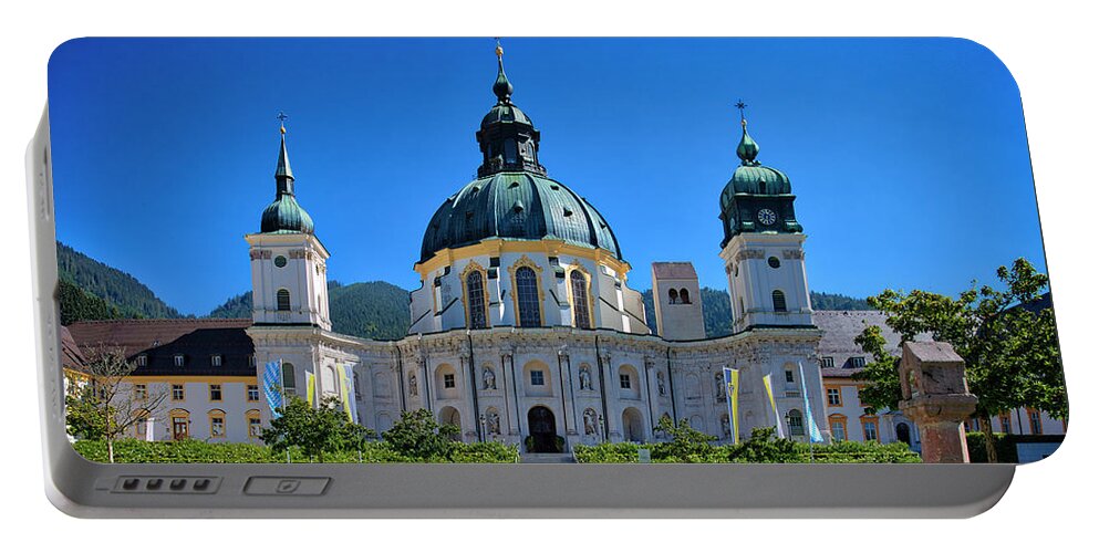 Nag005857 Portable Battery Charger featuring the photograph Ettal Abbey #1 by Edmund Nagele FRPS