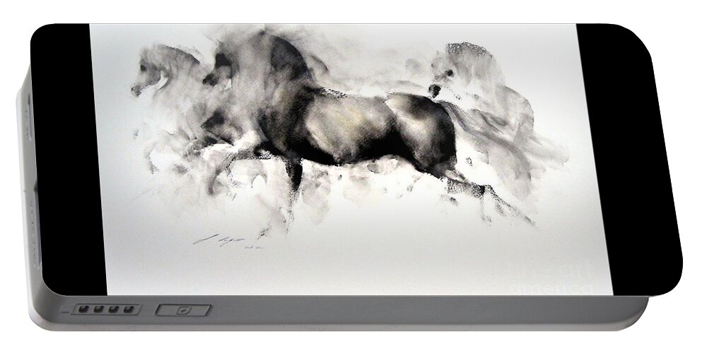 Horse Portable Battery Charger featuring the painting Ferar by Janette Lockett