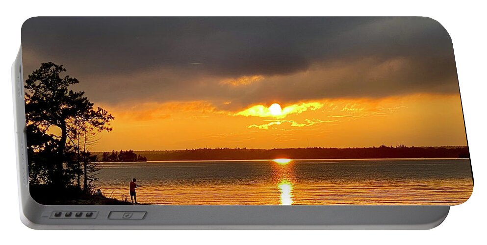 Fishing Portable Battery Charger featuring the photograph Fishing #1 by Robert Dann