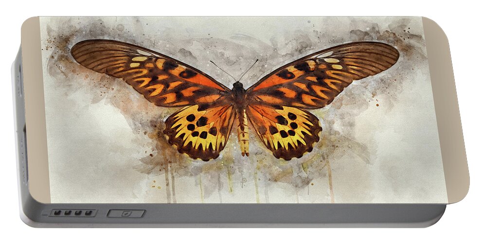 Butterfly Portable Battery Charger featuring the photograph Flying Colors #1 by Leda Robertson
