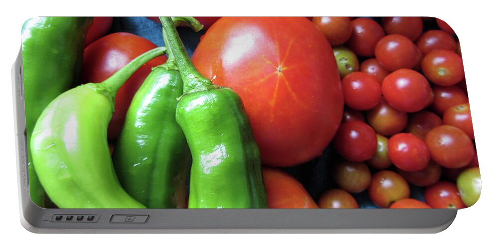 Peppers Portable Battery Charger featuring the photograph Fresh Veggies #1 by Kathy Clark