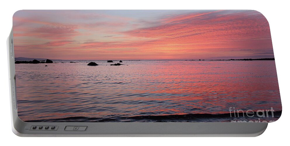 Sunset Furbo Galway Ireland Wildatlanticway Photography Galway-bay Clouds Sky Ocean Beach Prints Portable Battery Charger featuring the photograph Furbo beach sunset #1 by Peter Skelton