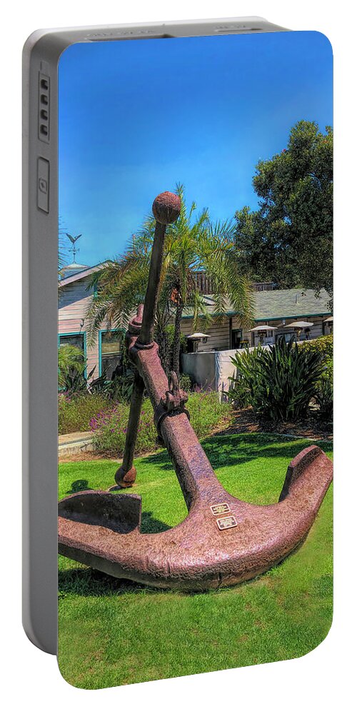 Anchor Portable Battery Charger featuring the photograph Giant Anchor at Santa Barbara Yacht Club #1 by Floyd Snyder