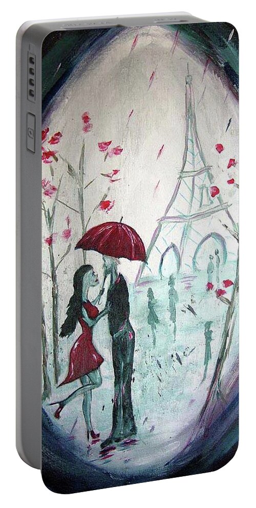 Romantic Portable Battery Charger featuring the painting I only have eyes for you. by Roxy Rich