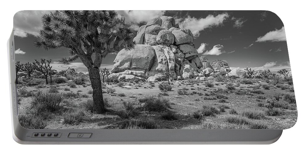 Big Sky Portable Battery Charger featuring the photograph Intersection Rock - Black and White by Peter Tellone