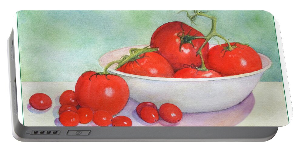 Painting Portable Battery Charger featuring the painting Just Picked #1 by Mariarosa Rockefeller