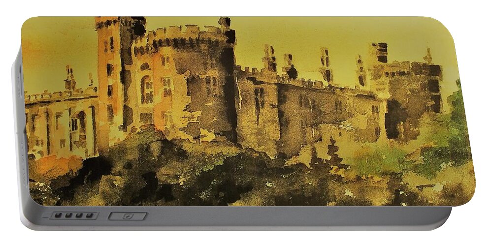  Portable Battery Charger featuring the painting Kilkenny Castle #1 by Val Byrne