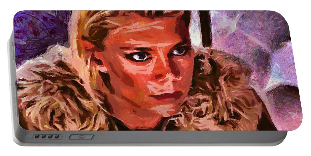 La Femme Nikita Portable Battery Charger featuring the digital art La Femme Nikita #1 by Tanya Gordeeva