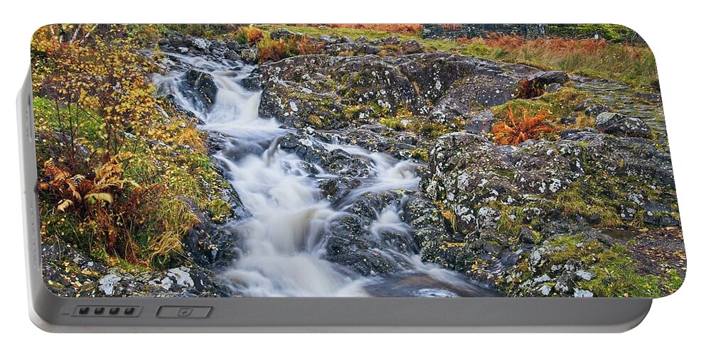 Ashness Bridge Portable Battery Charger featuring the photograph Lake District Waterfall #1 by Martyn Arnold