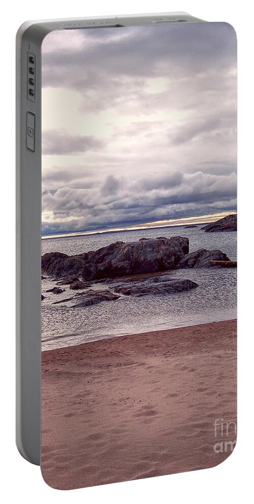 Marquette Portable Battery Charger featuring the photograph Lake Superior Islands #1 by Phil Perkins