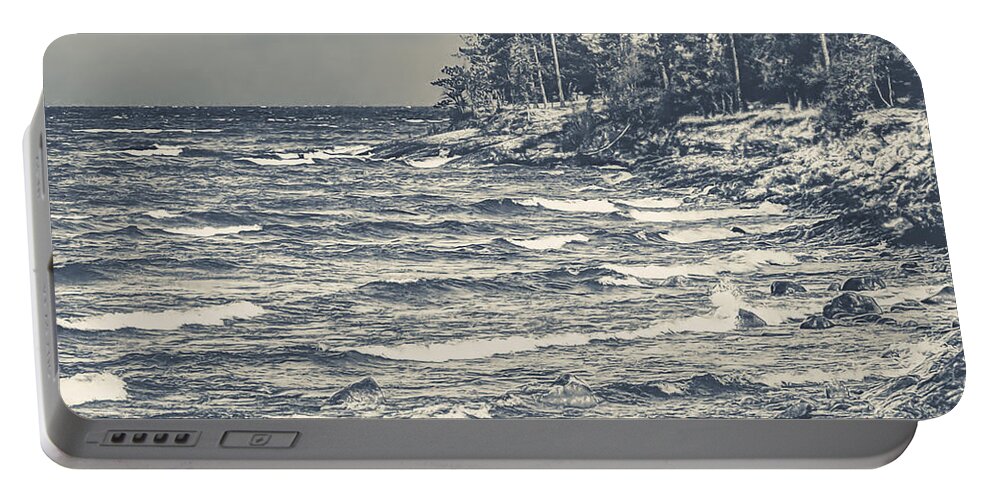 Presque Isle Portable Battery Charger featuring the photograph Lake Superior by Phil Perkins