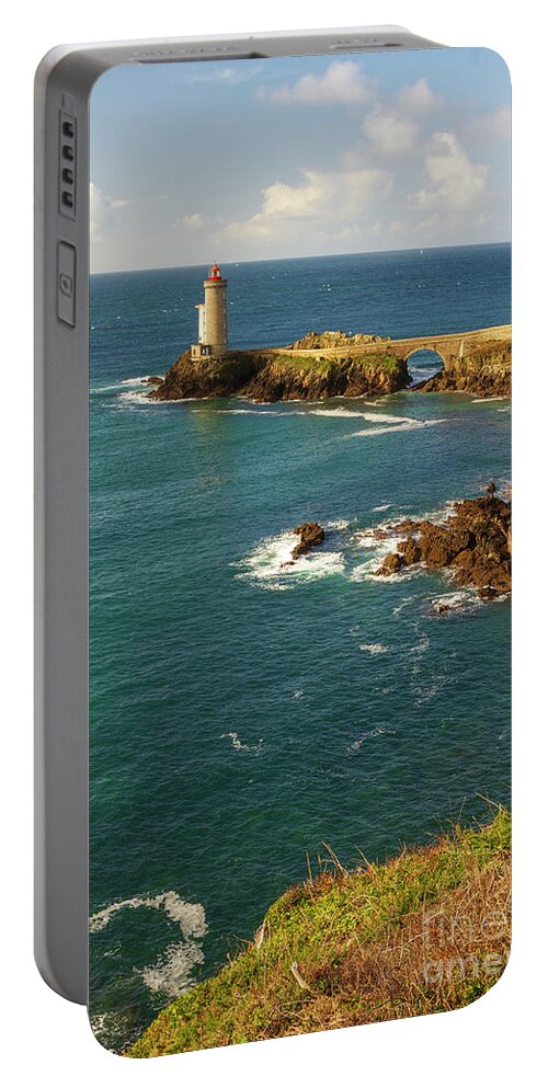 Lighthouse Portable Battery Charger featuring the photograph Lighthouse Petit Minou by Heiko Koehrer-Wagner