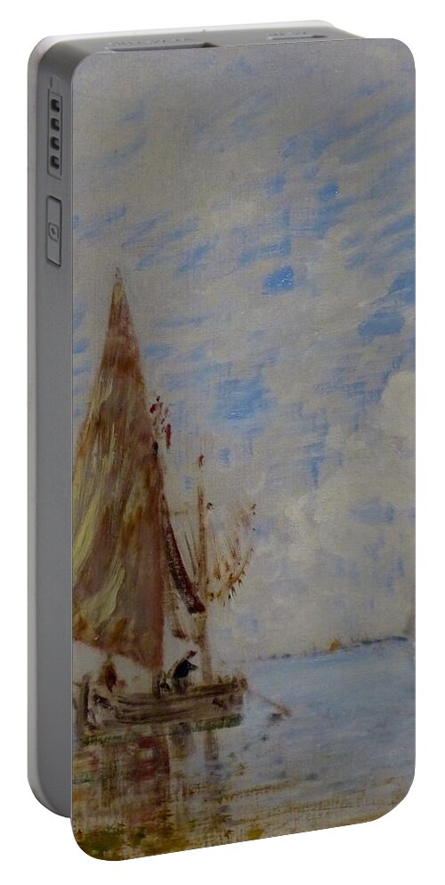 Woman Portable Battery Charger featuring the painting Longchamp #1 by MotionAge Designs