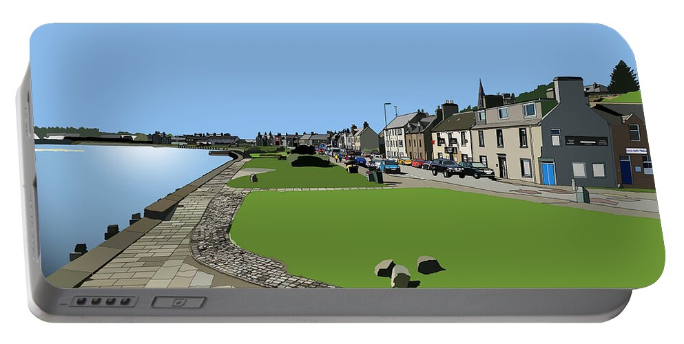 Lossiemouth Portable Battery Charger featuring the digital art Lossiemouth Esplanade #2 by John Mckenzie