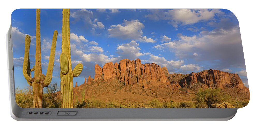Apache Junction Portable Battery Charger featuring the photograph Lost Dutchman State Park, Arizona #1 by Henk Meijer Photography