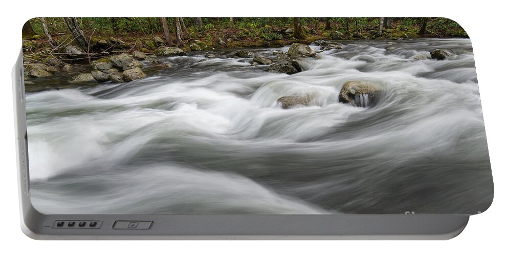 Middle Prong Little River Portable Battery Charger featuring the photograph Middle Prong Little River 57 by Phil Perkins