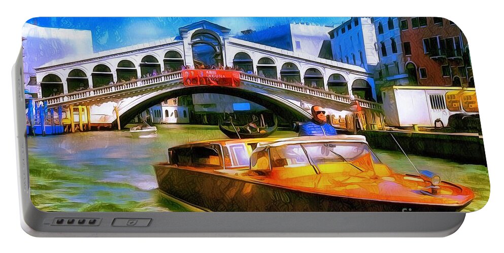 Art Treated Portable Battery Charger featuring the photograph Motoscafi #1 by Jack Torcello