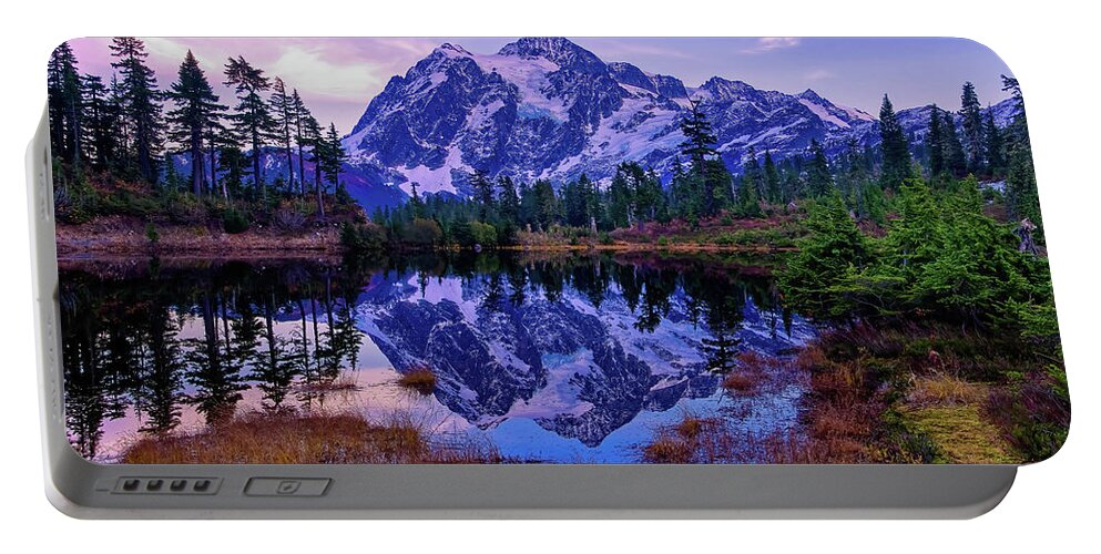 Sunrise Sunset Portable Battery Charger featuring the photograph Mount Shuksan Afterglow #1 by Larey McDaniel