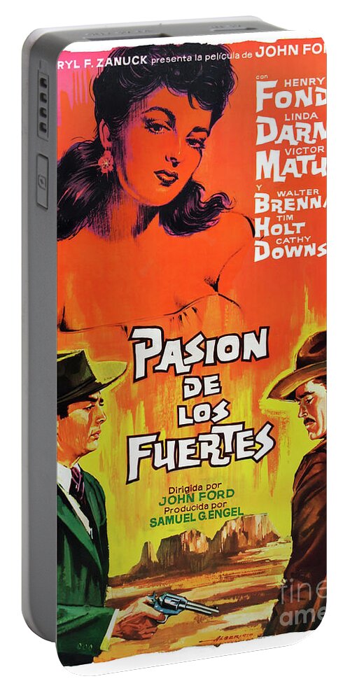 Synopsis Portable Battery Charger featuring the mixed media ''My Darling Clementine'', 1946 by Movie World Posters