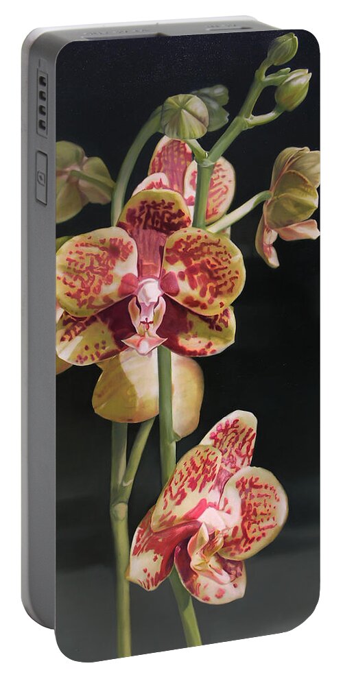 Orchids Portable Battery Charger featuring the painting Orchids I, 198 x 153cm by Thomas Darnell