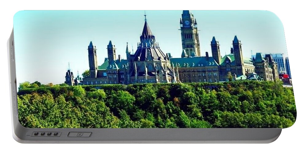 All Portable Battery Charger featuring the digital art Parliament Hill Ottawa in Canada KN36 #1 by Art Inspirity