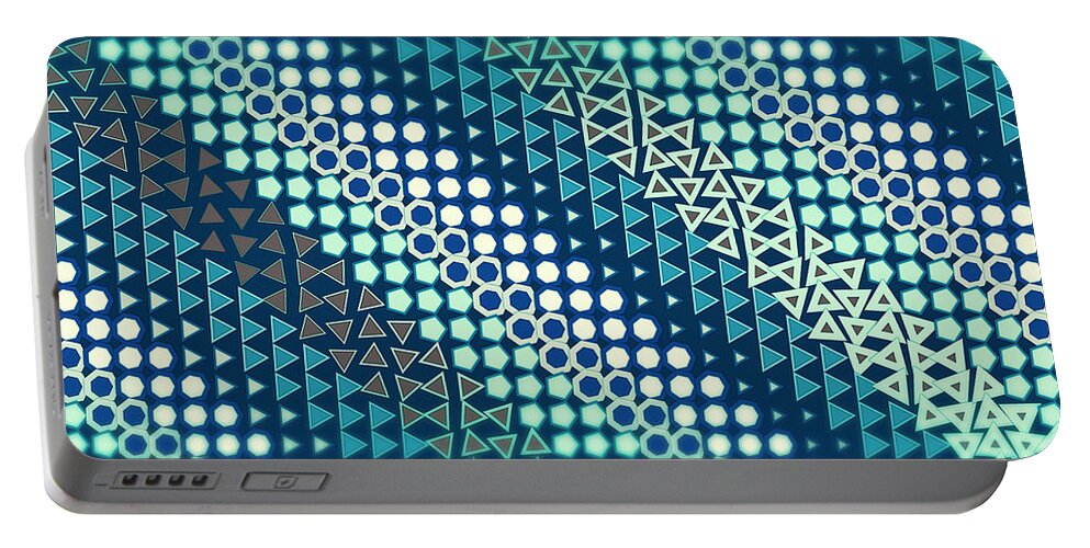 Abstract Portable Battery Charger featuring the digital art Pattern 1 by Marko Sabotin