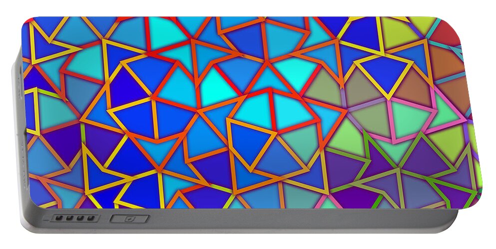 Abstract Portable Battery Charger featuring the digital art Pattern 13 by Marko Sabotin