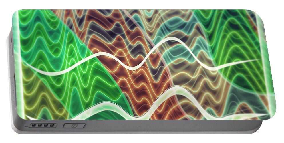 Abstract Portable Battery Charger featuring the digital art Pattern 27 by Marko Sabotin