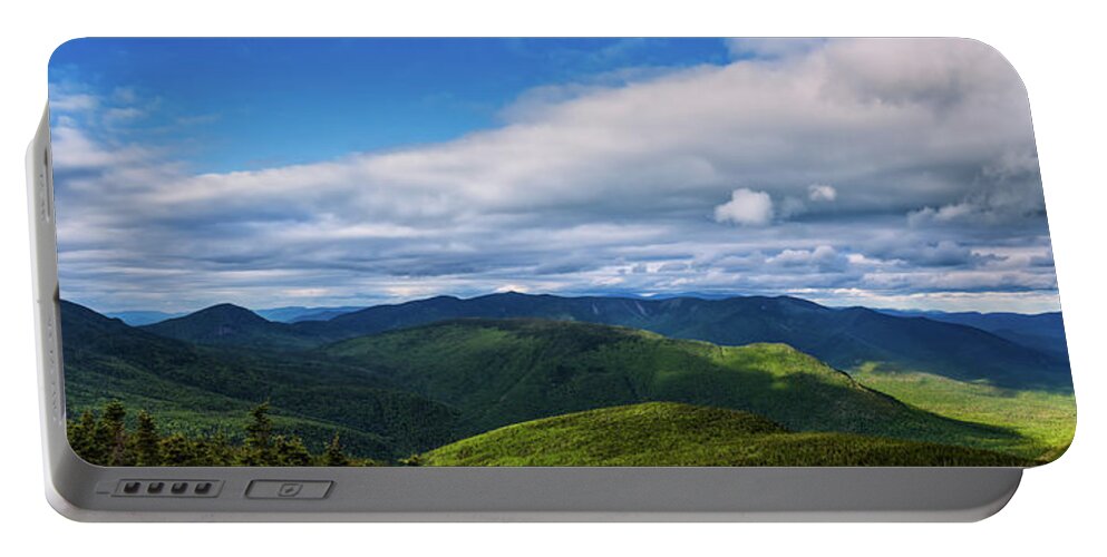 Bond Cliff Portable Battery Charger featuring the photograph Pemigawasset Wilderness Panorama. #1 by Jeff Sinon
