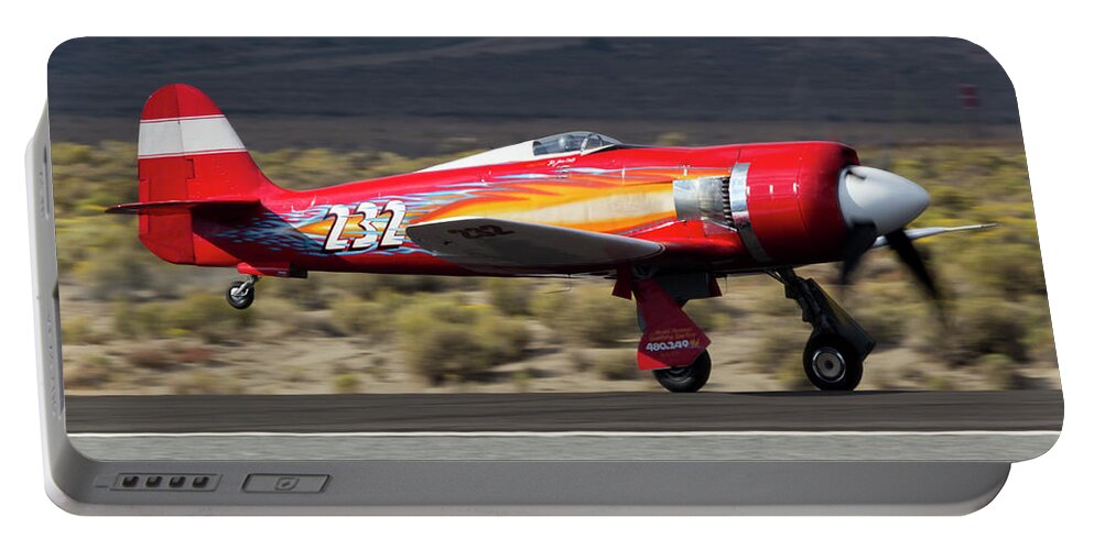 Sea Fury Portable Battery Charger featuring the photograph Pilot Hoot Gibson in Hawker Sea Fury 232 #1 by Rick Pisio